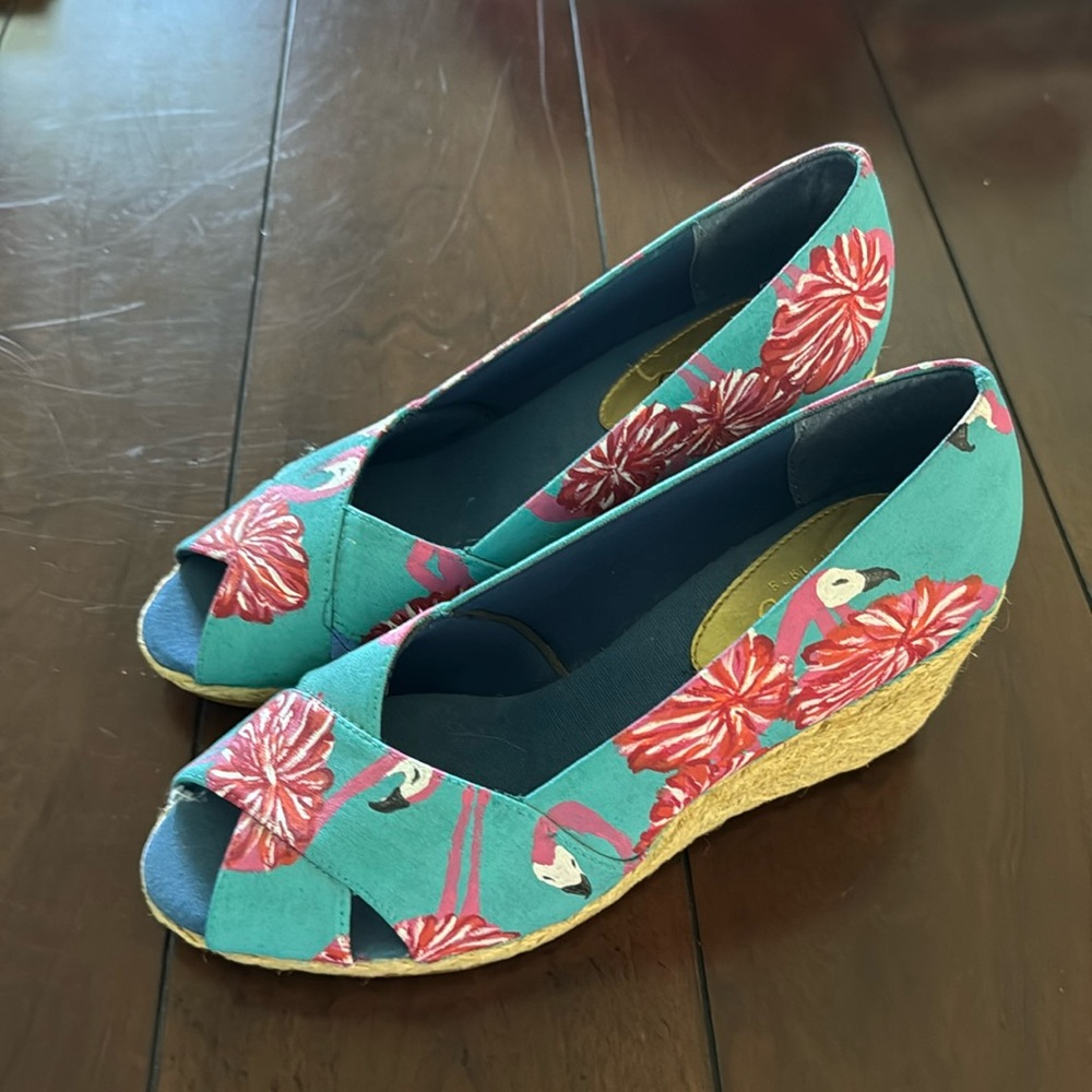 Lilly Pulitzer inspired handpainted wedges